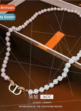 zirconia pig nose pearl necklace lockbone chain hundred matc