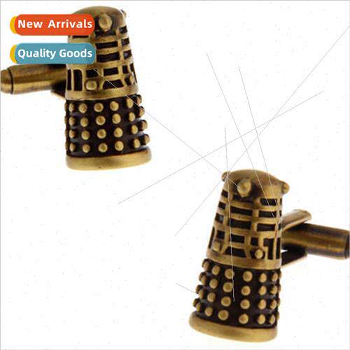 Film TV Dr. Who Robot Antique Brass Cufflinks Personalized M