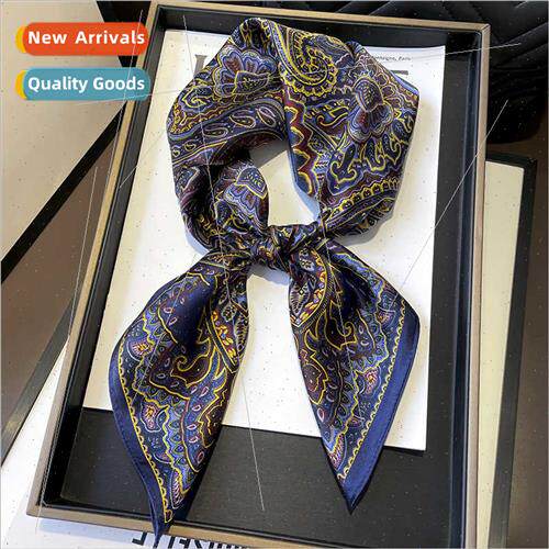 New fashion decoration blue flowers silk scarf women 68cm sm