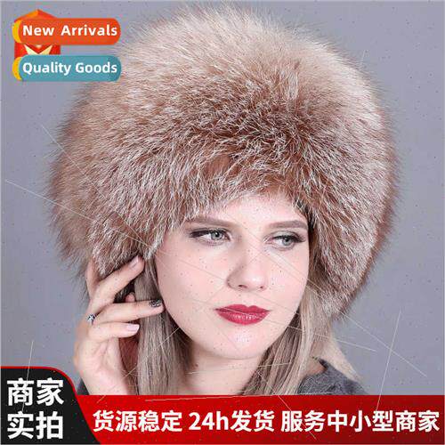 Whole skin ear protection hat fur ethnic fox hair raccoon ha