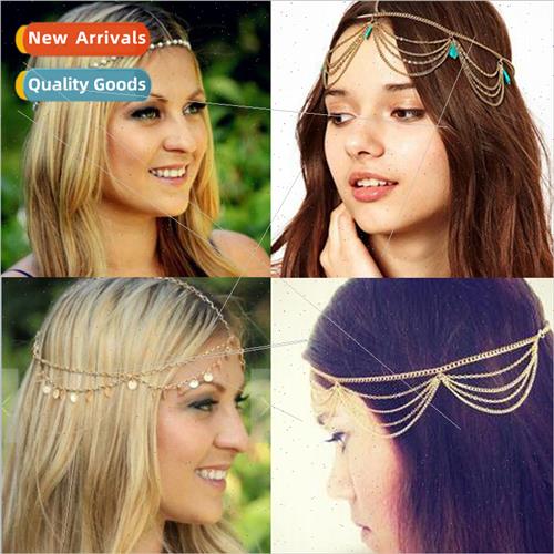 1pcs Vintage Faux Crystal Pearl Tiara Drop Bridal Headband W