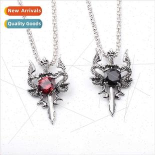 fashion necklace retro Europe dragon States double cros Uned