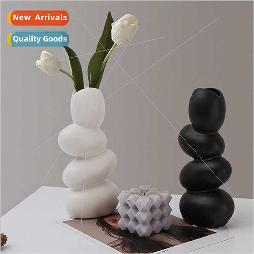 Europe abstract art sculpture egg vase pebble flower arrange