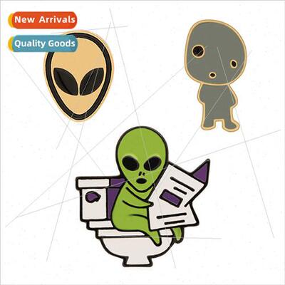 Brooch cartoon nd alien spaceship alloy brooch cowboy clothi
