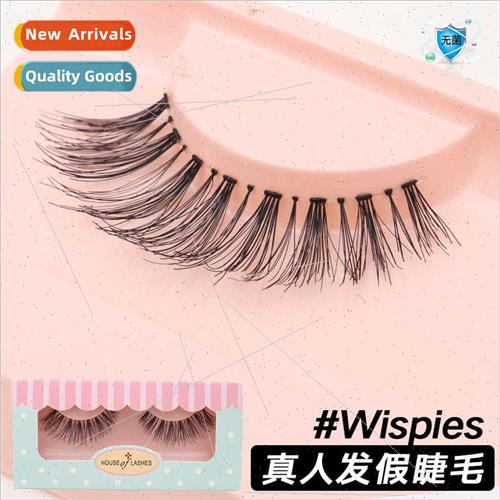 Stereoscopic real hair false eyelashes natural cross transpa