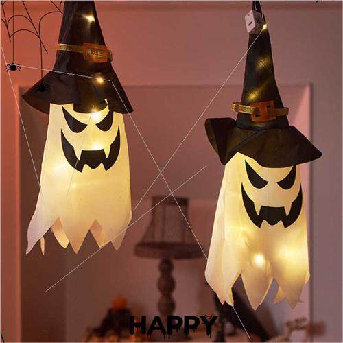 Halloween button star lights wch hat bar decorative modeling