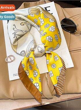 Korean  spring fall new floral fashion small square scarf wo