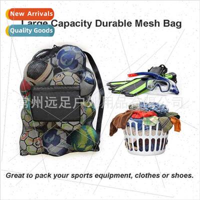 Large Capacy Football Basketball Drawstring Mesh Bag Sports
