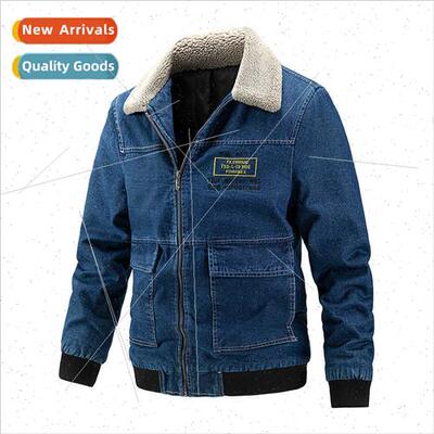 Padded thickened denim jacket fall winter men workwear jacke