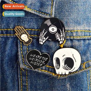 disc Halloween alloy Jewellery drop skull oil broo American