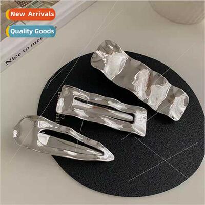 Korea hair clips metal texture cold wind duckbill clip girl
