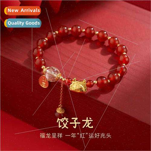 2024 string female ethnic Chinese zodiac dragon red agate br
