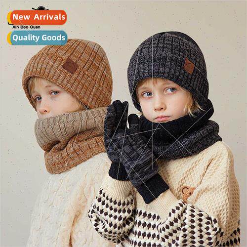 9135 children hat scarf gloves threePCS set big boy winter w