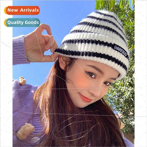 Whe wool cap female fall winter Korea ins big head around co