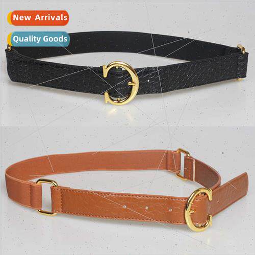 Elastic Coat Gold Buckle ins Su Women Waistband Dresses Wais
