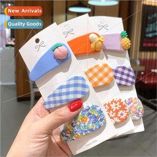 rustic clip Koreains cloth flowers children plaid lovely