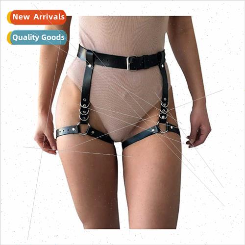 Leather Binding Straps Studded Embellished Belt Leg Rings Ac