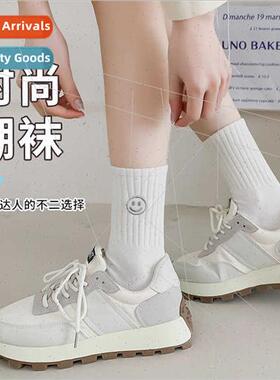 Whe socks women mid-calf socks ins tide spring fall  long so