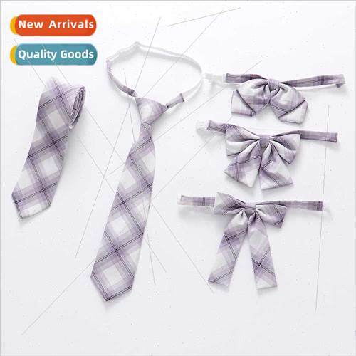 JK Bow Tie Shirt Lapel Accessories Illusion Purple Whe Plaid