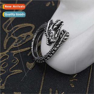 Vintage Chinese jewelry Chinese dragon snake ring index fing