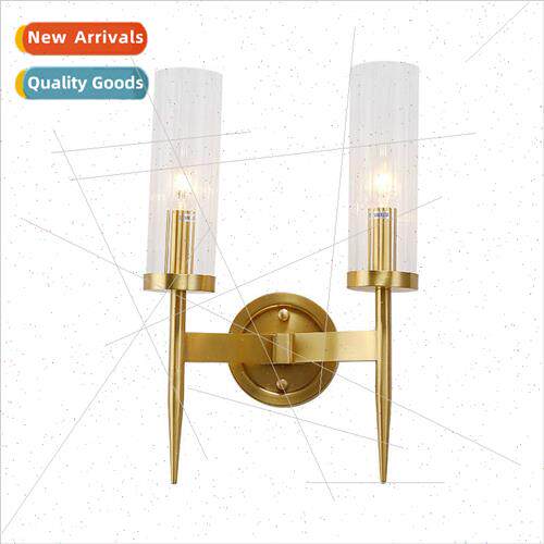 -modern creative copper wall lamp light American simple bedr