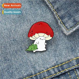 Red Mushroom Lacquer New Baking Mini Alloy Creative Brooch