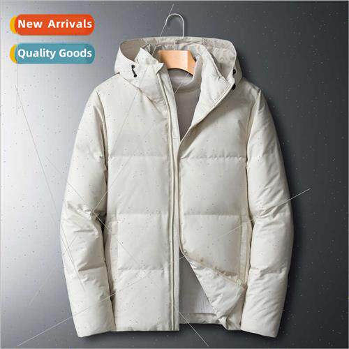 Winter large size hooded down jacket men women fat solid col