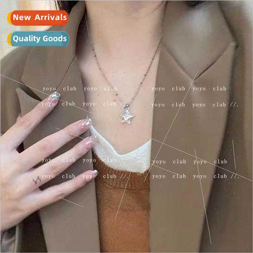 New ins flash diamond pentagram necklace Korea niche star ne
