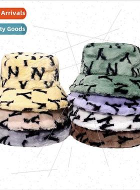 Autumn winter hats warm casual wild NY letters fisherman hat