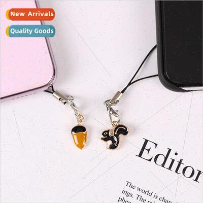 Squirrel pinecone cell phone chain Korean creative fashion w