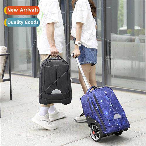Large capacy large wheeled trolley bags students reduce burd