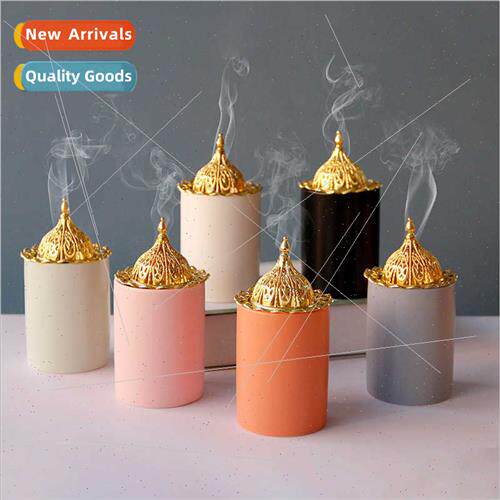 Colorful Ceramic Gold Metal Incense Burner Modern mple Incen