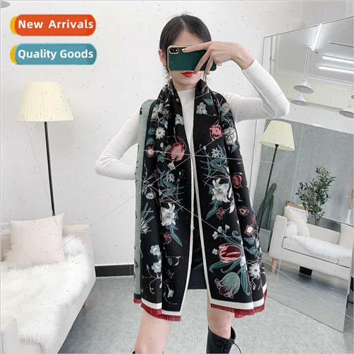 New thickened extended warm scarf female winter faux cashmer