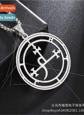 Europe new men Solomon 72 columns devil God pattern stainles