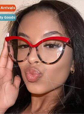 TR90 anti-blue light flat glasses eyebrow ins cat eye glasse