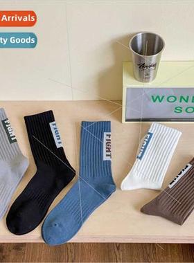 Socks men fall winter heel letters mid-calf socks ins tide s