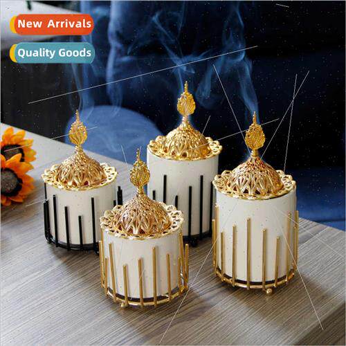 mple modern  metal ceramic combination handheld incense burn