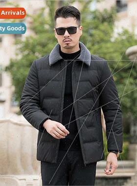 2021 winter new men down jacket whe duck down fur collar mid