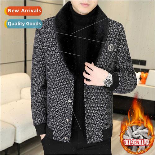 Korean  new casual men thickened mink coat su collar mink co