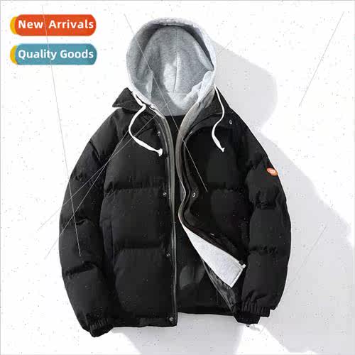 2022 new men hooded thickened cotton jacket tide fashion fak