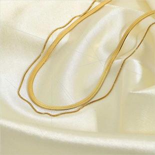 double vintage snake Europe necklace versatile chain fas ins