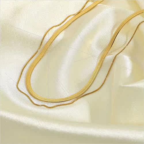 Europe ins versatile double vintage snake chain necklace fas
