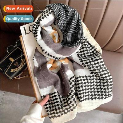 Intellectual classic simple thousbirds check cotton linen hf