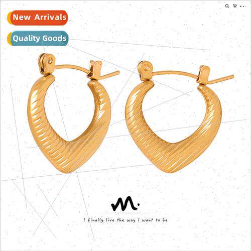 Europe new niche geometric tanium steel gold-plated textured
