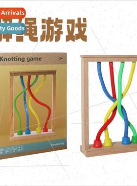 Children wooden puzzle rope games baby logic thinking concen