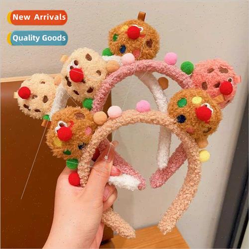 Children hair bands winter girls plush cookies do not strang