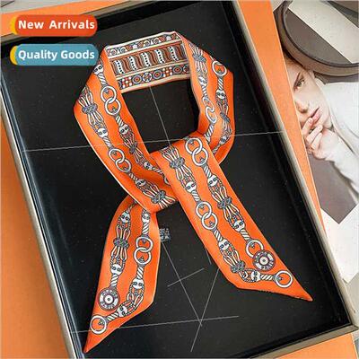 Retro ring buckle spring fall new small silk scarf female th