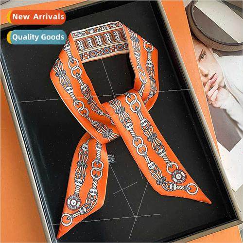 Retro ring buckle spring fall new small silk scarf female th