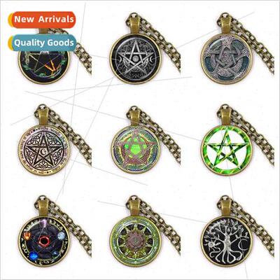 Vintage Botanical Vine Tree Time Gemstone Glass Pendant Top