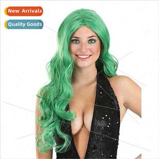 Europe lola green long bangs long curly hair sea king full c